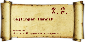 Kajlinger Henrik névjegykártya